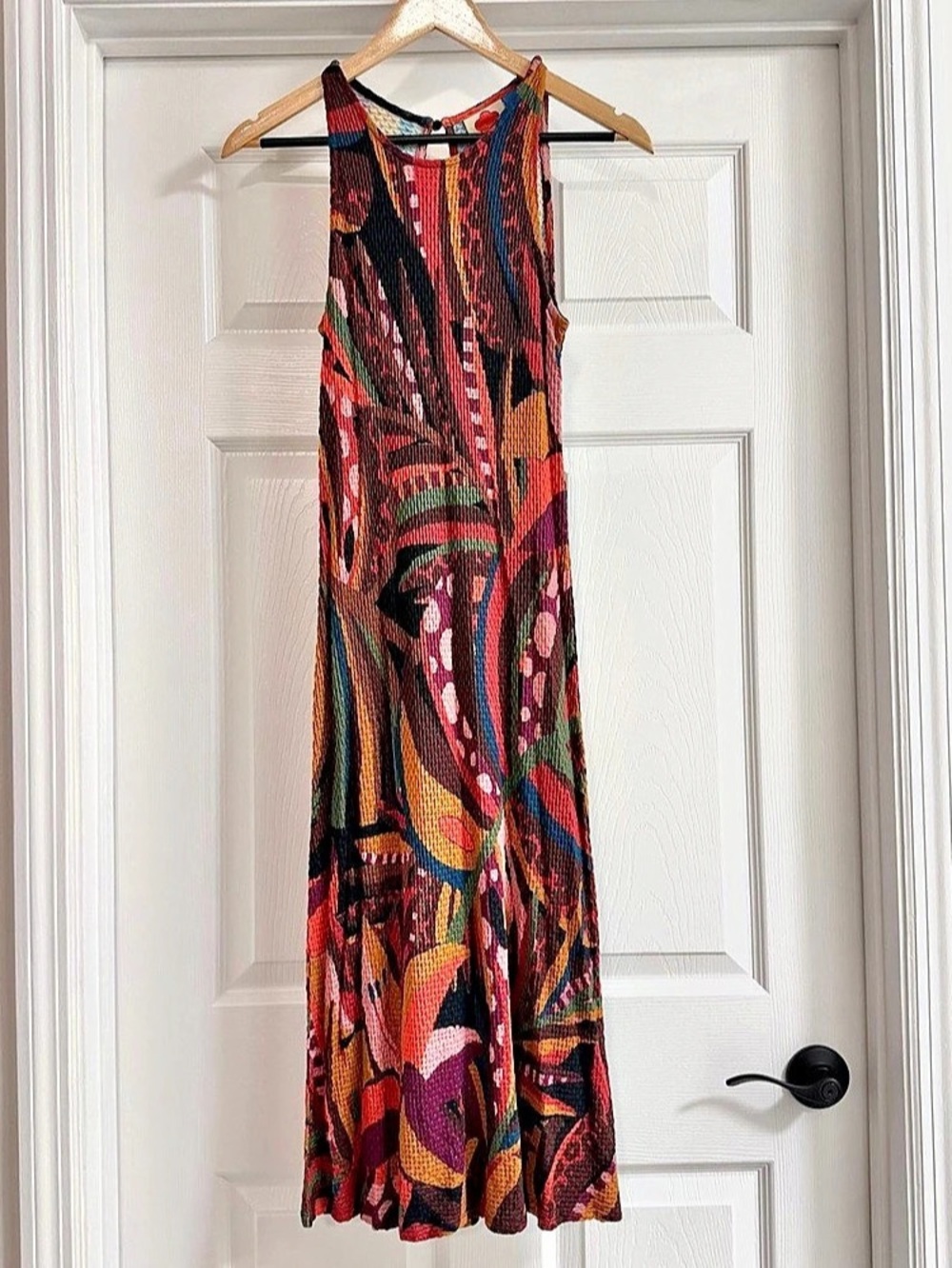 Farm Rio X Anthropologie Maxi Dress Abstract Multicolor Size Small Like New